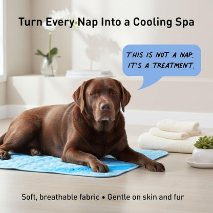 Self-Cooling Dog Mat for Large Dogs – Washable Portable Cooling Pad for Crates, Cars & Summer Comfort