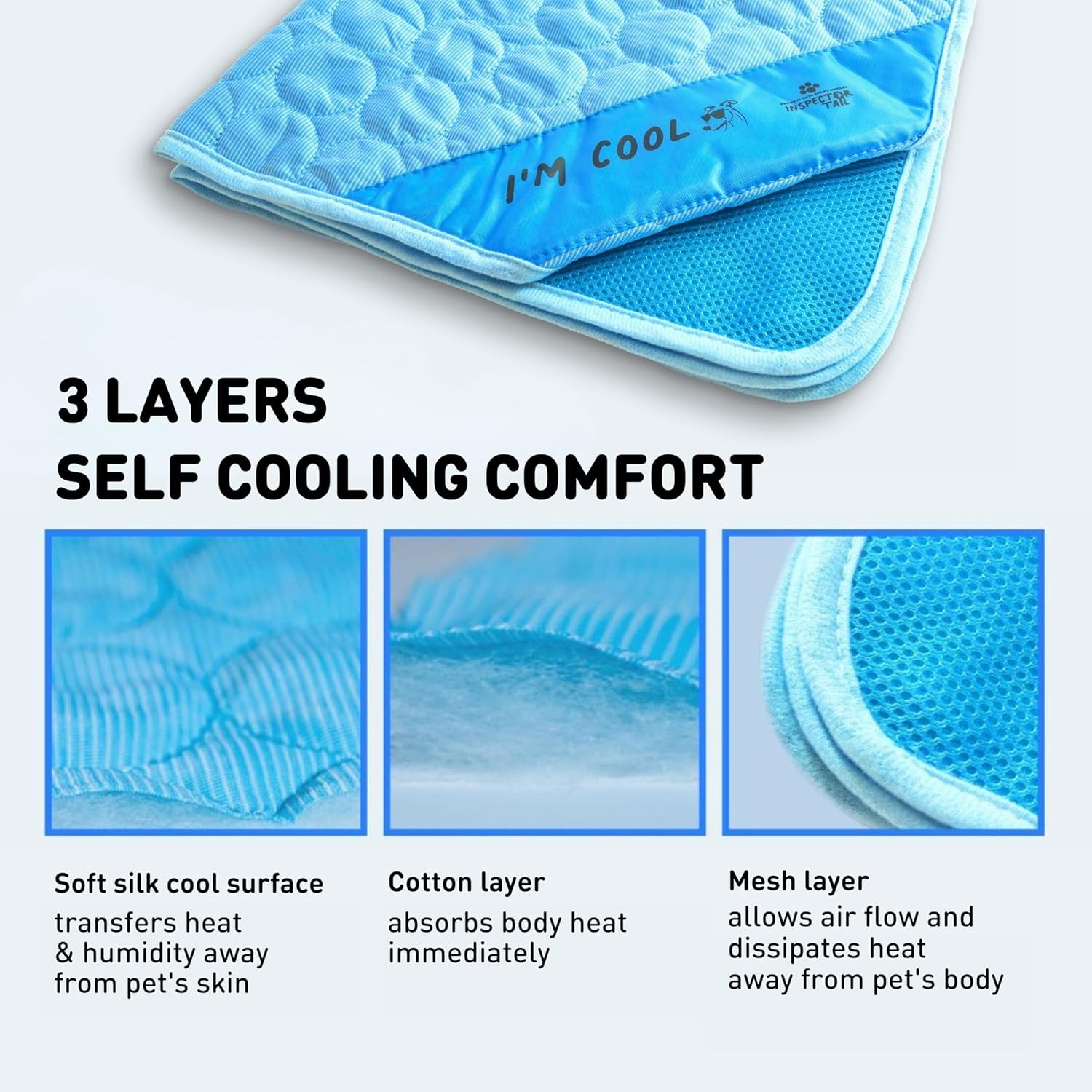 Self-Cooling Dog Mat for Large Dogs – Washable Portable Cooling Pad for Crates, Cars & Summer Comfort