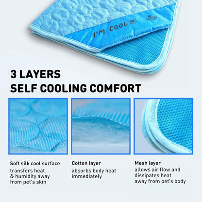 Self-Cooling Dog Mat for Large Dogs – Washable Portable Cooling Pad for Crates, Cars & Summer Comfort