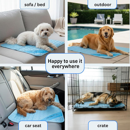 Self-Cooling Dog Mat for Large Dogs – Washable Portable Cooling Pad for Crates, Cars & Summer Comfort